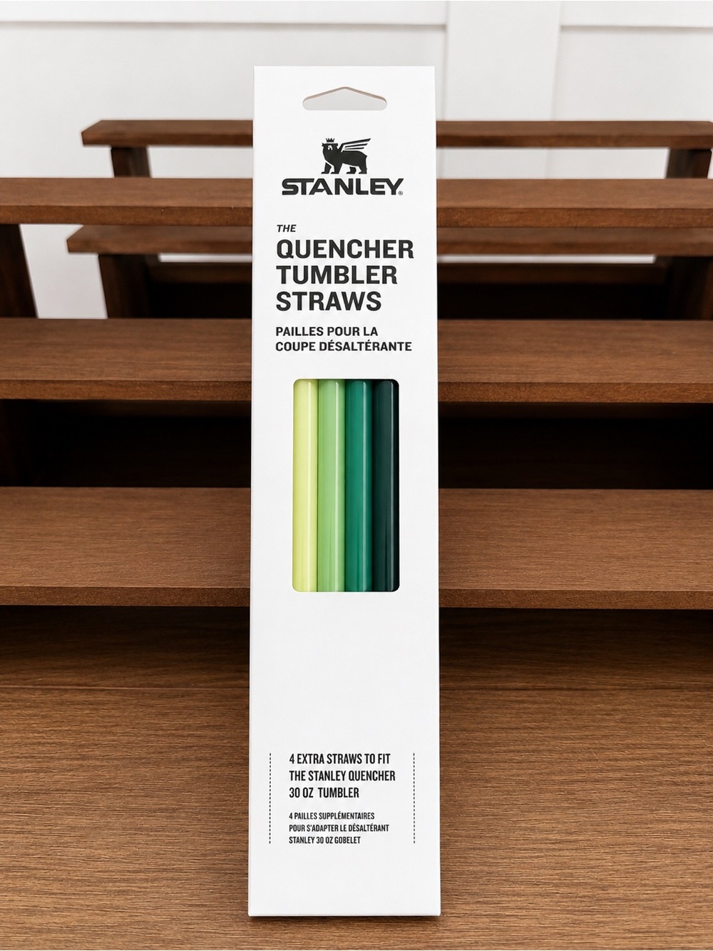 Stanley Reusable Quencher Straws in Light Green, Green, Dark Green